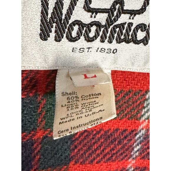 Woolrich Vtg Blue Barn Coat Red Wool Plaid Lining 1960’s Men Sz L USA Gorpcore - Picture 16 of 16